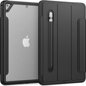 Apple iPad 9.7 2017/2018 Hoes - Tri-Fold Book Case met Transparante Back Cover en Pencil Houder - Zwart