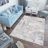 Tapiso Lotus Vloerkleed Woonkamer Slaapkamer Blauw Design Modern Woonsfeer Sfeervol Interieur Duurzaam Hoogwaardig Tapijt Maat - 120 x 170 cm