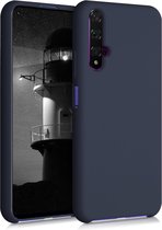 kwmobile telefoonhoesje voor Huawei Nova 5T - Hoesje met siliconen coating - Smartphone case in mat donkerblauw