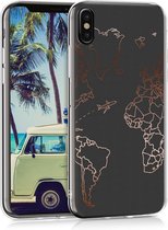 kwmobile telefoonhoesje voor Apple iPhone X - Hoesje voor smartphone - Travel Vliegtuig design