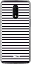 OnePlus 7 Hoesje Transparant TPU Case - Bretonse Streep #ffffff