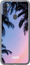 Samsung Galaxy A11 Hoesje Transparant TPU Case - Sunset Palms #ffffff