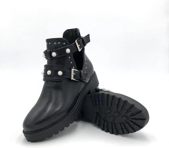 BOOTS MAZA BLACK - Maat 40 - Enkellaars - Cut out Boots - Zwart | bol.com