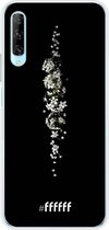 6F hoesje - geschikt voor Huawei P Smart Pro -  Transparant TPU Case - White flowers in the dark #ffffff