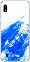 Samsung Galaxy A10 Hoesje Transparant TPU Case - Blue Brush Stroke #ffffff