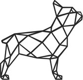 Hout-Kado - Franse Bulldog Staand - Small - Zwart - Geometrische dieren en vormen - Hout - Wanddecoratie - Buldog