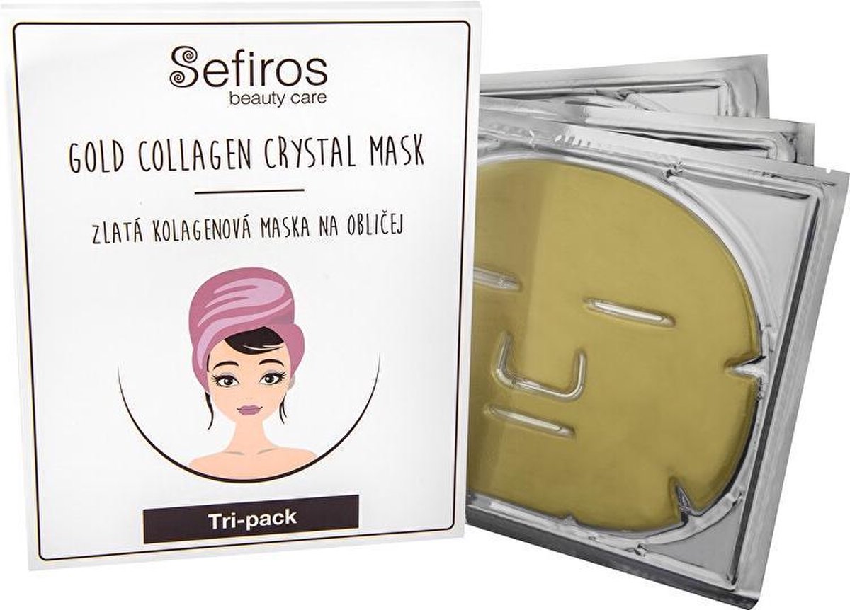 Sefiros - Gold Collagen Crystal Mask - Zlatá kolagenová maska na obličej 3 ks