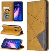Voor Xiaomi Redmi Note 8 Rhombus Texture Horizontal Flip Magnetische lederen tas met houder en kaartsleuven (geel)