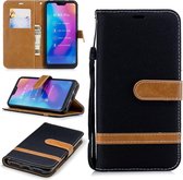 Kleuraanpassing Denim Texture Leather Case voor Xiaomi Redmi 6 Pro, met houder & kaartsleuven & portemonnee & lanyard (zwart)