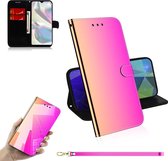 Voor Galaxy A70e Lmitated Mirror Surface Horizontale Flip Leather Case met houder & kaartsleuven & Wallet & Lanyard (kleurverloop)