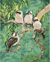 Schilderenopnummers.com® - Schilderen op nummer volwassenen - 4 Vogels - 50x40 cm - Paint by numbers
