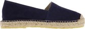 Tango | Vera 1-b navy suede flat basic espadrille - natural outsole | Maat: 36