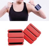 Een paar yoga hardlopen fitness training gewichtdragende polsband siliconen gewichtdragende armband (rood)