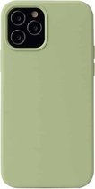 Voor iPhone 12 Pro Max effen kleur vloeibare siliconen schokbestendige beschermhoes (Matcha groen)