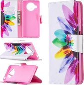 Voor Xiaomi Mi 10T Lite 5G Gekleurd tekeningpatroon Horizontale flip lederen tas met houder & kaartsleuven & portemonnee (zonnebloem)