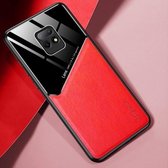 Voor Xiaomi Redmi 10X 5G All-inclusive leer + telefoonhoes van organisch glas met metalen ijzeren plaat (rood)