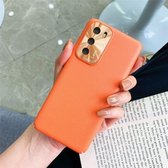 Voor Huawei P40 All-Inclusive Pure Prime Skin Plastic Case met Lens Ring Beschermhoes (Oranje)