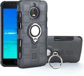 Voor Motorola Moto E4 Plus EU versie 2 in 1 kubus PC + TPU beschermhoes met 360 graden draaien zilveren ringhouder (grijs)