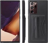 Voor Samsung Galaxy Note20 Fierre Shann volledige dekking beschermende lederen tas met houder en kaartsleuf (zwart)
