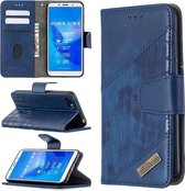 Voor Huawei Y5 (2018) Bijpassende kleur Krokodiltextuur Horizontale flip PU lederen hoes met houder & kaartsleuven & portemonnee (blauw)