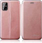 Voor huawei p40 tpu + pu geÃ¯ntegreerde spanning magnetische kaarthouder retro lederen tas (rose goud)