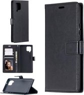 Voor Samsung Galaxy A42 5G Crazy Horse Texture Horizontale Flip Leren Case met Houder & Kaartsleuven & Portemonnee & Fotolijst (Zwart)