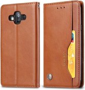 Kneed Skin Texture Horizontale Flip Leather Case voor Galaxy J7 DUO / J720F, met fotolijst & houder & kaartsleuven & portemonnee (bruin)