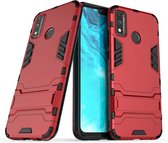 Voor Huawei Honor 9X Lite PC + TPU schokbestendige beschermhoes met onzichtbare houder (rood)