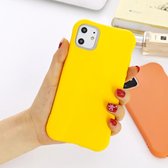 Voor iPhone 11 Pro Max effen kleur TPU Slim schokbestendige beschermhoes (geel)
