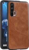 Voor Huawei Honor 20 Pro Crazy Horse Getextureerd Kalfsleer PU + PC + TPU Case (Bruin)