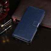 Voor HTC U20 5G idewei Crazy Horse Texture Horizontale Flip Leather Case met houder & kaartsleuven & portemonnee (donkerblauw)