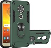 Voor Motorola Moto E5 (EU-versie) / G6 Play 2 in 1 Armor Series PC + TPU beschermhoes met ringhouder (donkergroen)