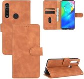 Voor Motorola Moto G Power / G8 Power (Amerikaanse versie) Effen kleur Huidgevoel Magnetische gesp Horizontale flip-kalftextuur PU-lederen tas met houder & kaartsleuven en portemonnee (bruin)