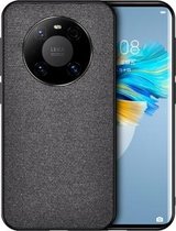 Voor Huawei Mate 40 Pro + schokbestendige splicing PU + stoffen beschermhoes (gordijn zwart)