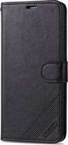 Voor OPPO Reno2 Z AZNS schapenvacht textuur horizontale flip lederen case met houder & kaartsleuven & portemonnee (zwart)