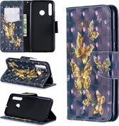 3D gekleurde tekening patroon horizontale Flip lederen tas voor Huawei Honor 10i / P Smart Plus, met houder & kaartsleuven & portemonnee (zwarte achtergrond vlinder)