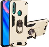 Voor Huawei P Smart Z / Y9 Prime (2019) 2 in 1 Armor Series PC + TPU beschermhoes met ringhouder (goud)