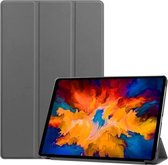 Voor Lenovo Tab P11 Pro (TB-XJ706F) Custer Texture Horizontale flip lederen tas met drievoudige houder en slaap- / wekfunctie (grijs)