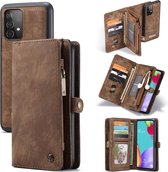 CaseMe Luxe Lederen 2 in 1 Portemonnee Booktype Samsung Galaxy A52(s) (5G/4G) - Bruin