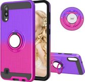 Voor Galaxy M10 / A10 2 in 1 pc + TPU beschermhoes met 360 graden roterende ringhouder (rose rood)