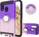 Voor Galaxy A40 2 in 1 pc + TPU beschermhoes met 360 graden roterende ringhouder (roségoud)