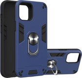 Voor iPhone 12 Pro Max 2 in 1 Armor Series PC + TPU beschermhoes met ringhouder (koningsblauw)