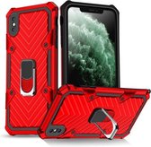 Voor iPhone XS Max Cool Armor PC + TPU schokbestendig hoesje met 360 graden rotatie ringhouder (rood)