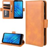 Voor Motorola Moto E6 Portemonnee Stand Lederen Mobiele Telefoon Case met Portemonnee & Houder & Kaartsleuven (Geel)