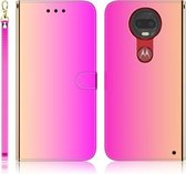 Voor Motorola Moto G7 / G7 Plus Geïmiteerd Spiegeloppervlak Horizontale Flip Leren Case met Houder & Kaartsleuven & Portemonnee & Lanyard (Kleurverloop)