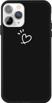 Voor iPhone 11 Pro Max Love-heart Letter Pattern Colorful Frosted TPU telefoon beschermhoes (zwart)