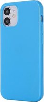 Effen kleur TPU beschermhoes voor iPhone 12/12 Pro (blauw)