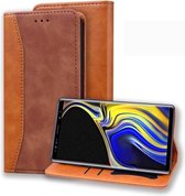 Voor Samsung Galaxy Note 9 Business Stitching Horizontale flip lederen tas met dubbele vouw & beugel & kaartsleuven & fotolijst & portemonnee (bruin)