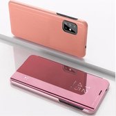 Voor Samsung Galaxy M31s vergulde spiegel horizontale flip lederen tas met houder (rose goud)