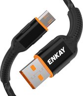 ENKAY ENK-CB303 Doekweefgaren USB naar Micro USB Oplaadkabel voor gegevensoverdracht (zwart)